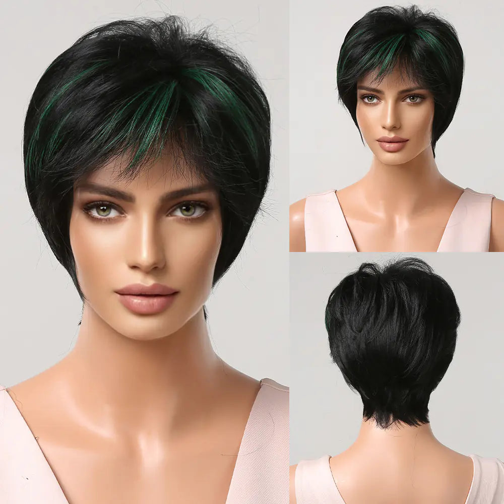 Natural Short Hair Women's Full-Head Wig Style