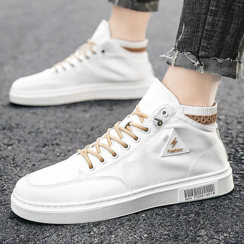 Men's High-Top Canvas Sneakers - Breathable Casual Shoes