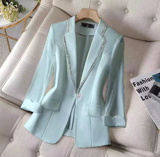 Classic Women's Blazer with Modern Sparkle Detail (One Piece)