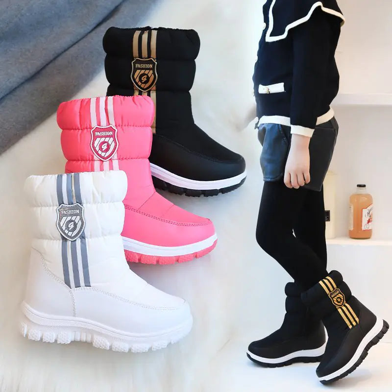 Boys Plus Fleece Warm Cotton Boots