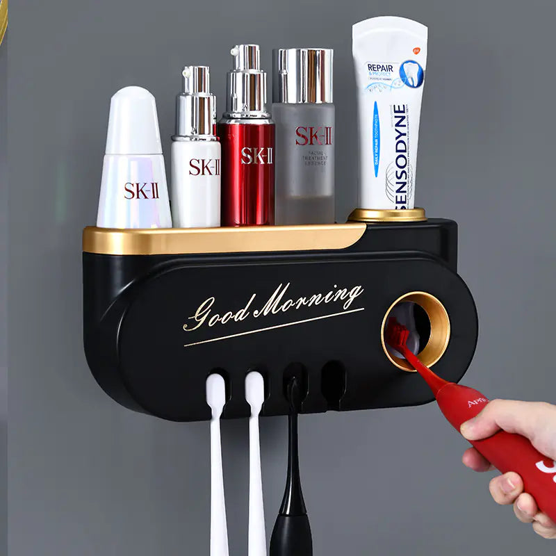 Creative Toothbrush Holder with Toothpaste Squeezer Set