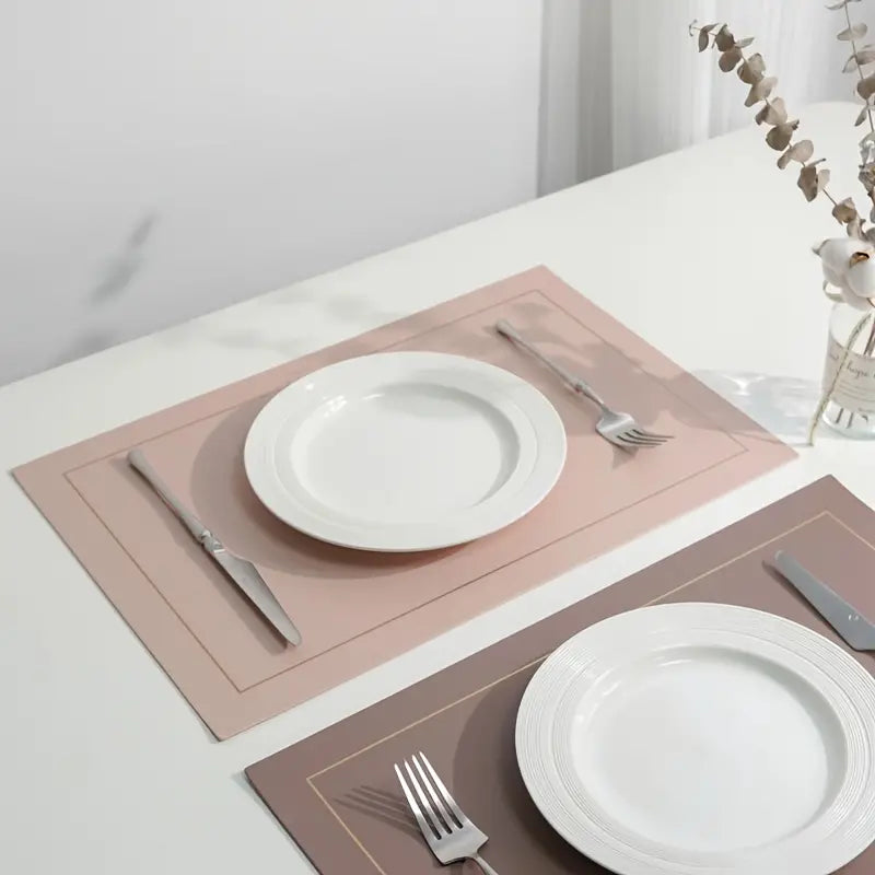 Faux Leather Waterproof Table Mat for Nordic Style Dining