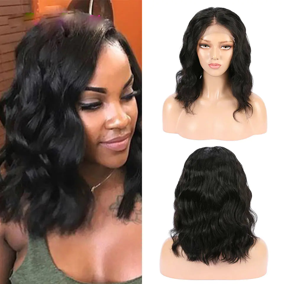 Peruvian Short Curly Lace Human Hair Wig