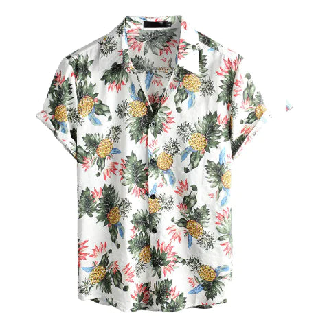 Men's Vintage Floral Short Sleeve Shirt (Single Item)