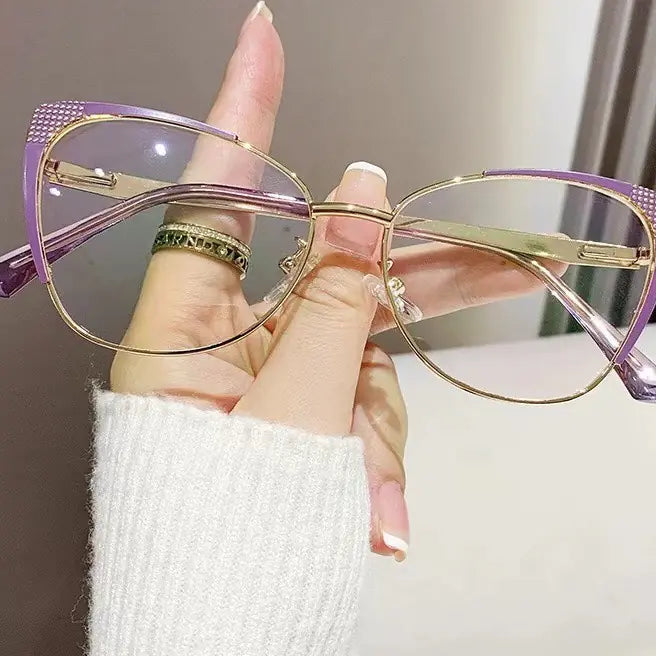 H 7151 Cat Eye Glasses for Men and Women, Anti-Blue Light