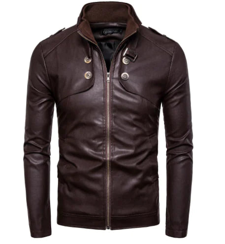 Men's Genuine Leather Winter Jacket - Valt (One Piece)