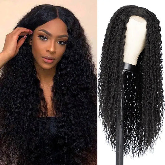 Long Curly Hair Wig for Women with African Small Curls