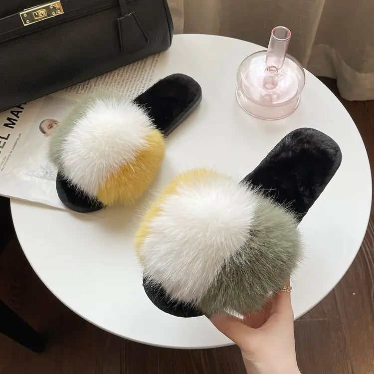 Women's Plush Winter Indoor Slippers - Fluffy & Soft