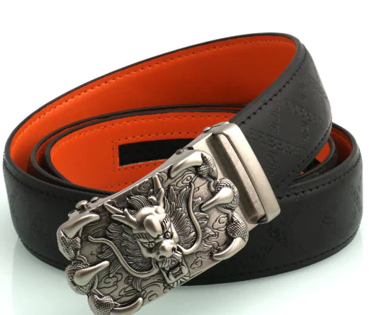 Deli Xing Retro Automatic Buckle Men's Leather Belt