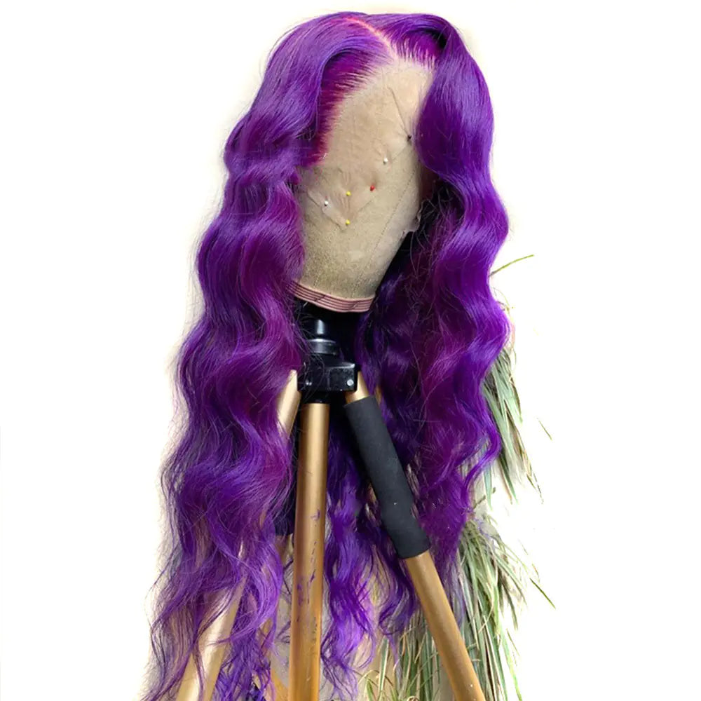 Purple Wavy Lace Front Synthetic Wig (One Piece)