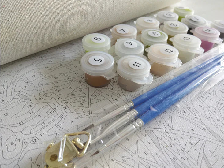 DIY Unframed Floral Numbered Painting Kit