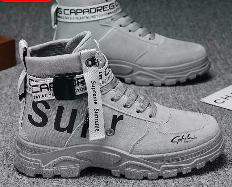 Men's High-Top Casual Sneakers with Thick Sole