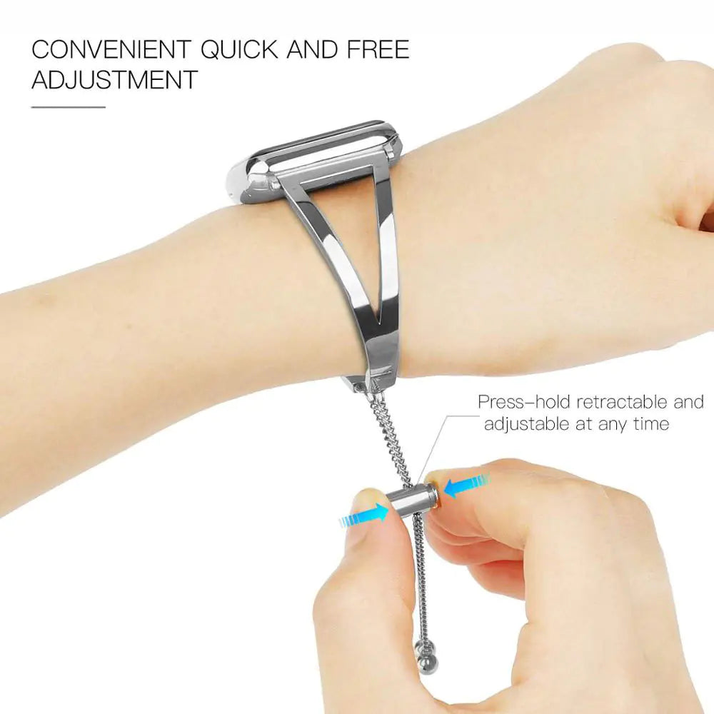 V-Shaped Metal Chain Band for Apple Watch 41mm 45mm