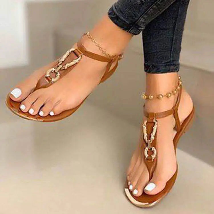 Fashion Round Toe Herringbone Beach Sandals