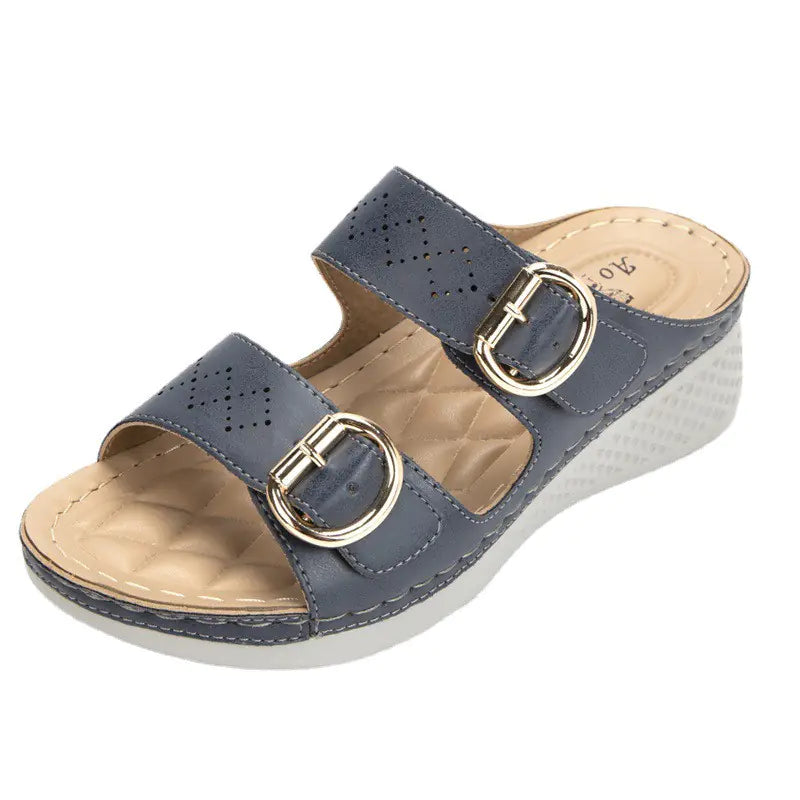 Women's Sports Sandals with Simple Metal Buckle