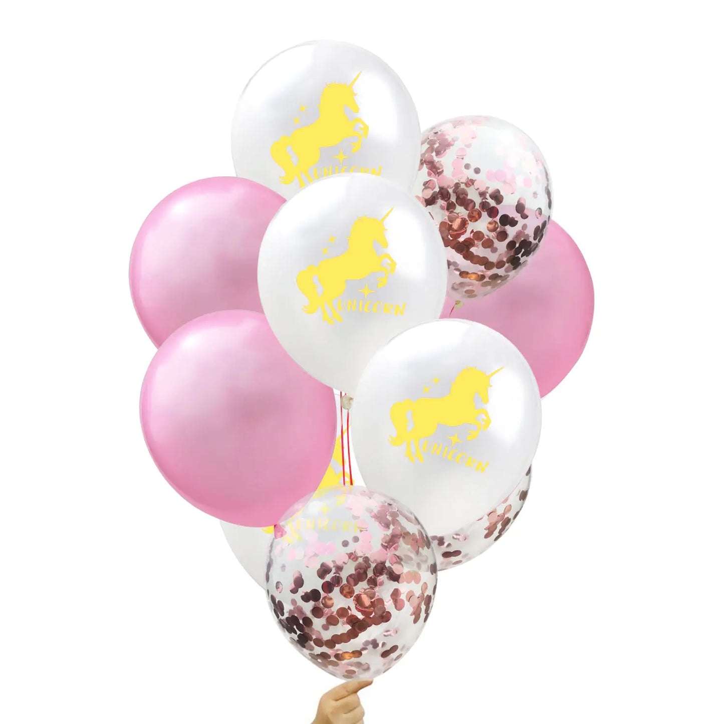 Unicorn Rose Gold Glitter Latex Balloons for Parties