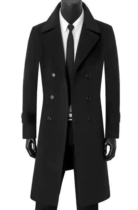 2024 Men's Double-Breasted Woolen Jacket (Autumn/Winter)