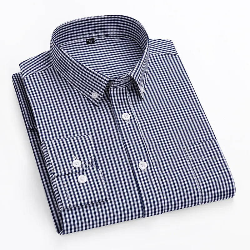 Men's Long Sleeve Dress Shirt 100% Cotton (One Piece)
