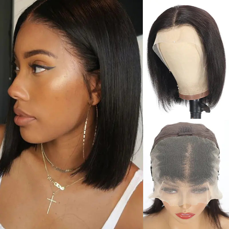Human Hair Lace Front Bob Wig 13*4 Straight