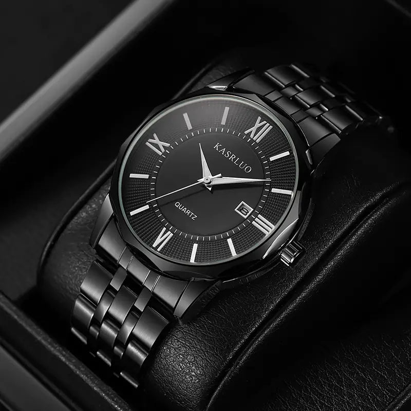 Stylish Men's Brand Watch with Calendar and Steel Band