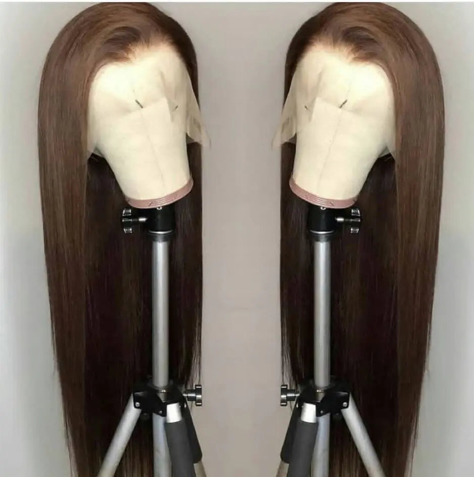 Brown Long Straight Hair Headgear for Women