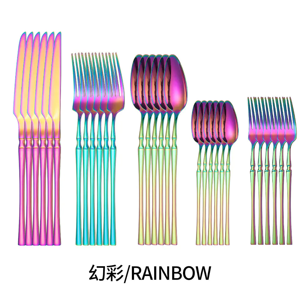 Titanium Coated Stainless Steel Cutlery Set for Dining