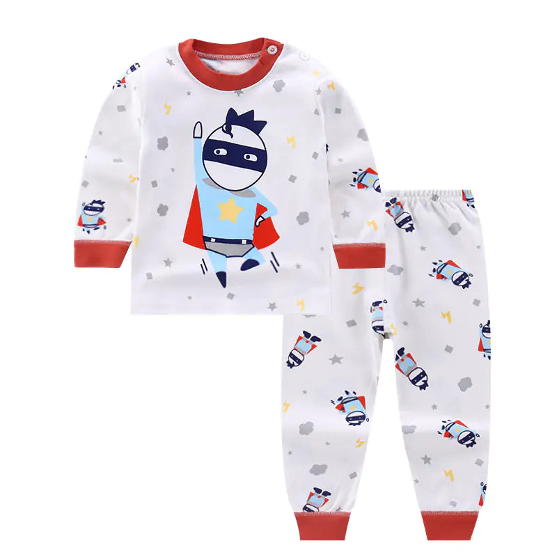 Gift Boxed Cartoon Kids' Cotton Pajama Set (Autumn/Winter)