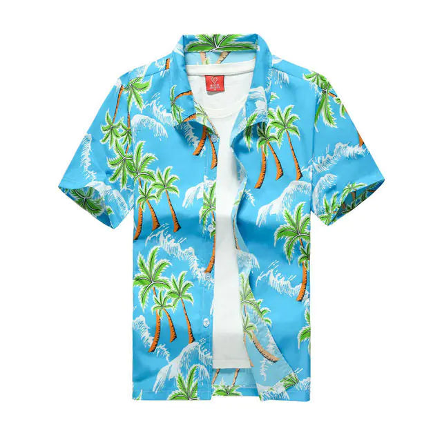 2023 Men's Hawaiian Print Short Sleeve Quick Dry Shirt