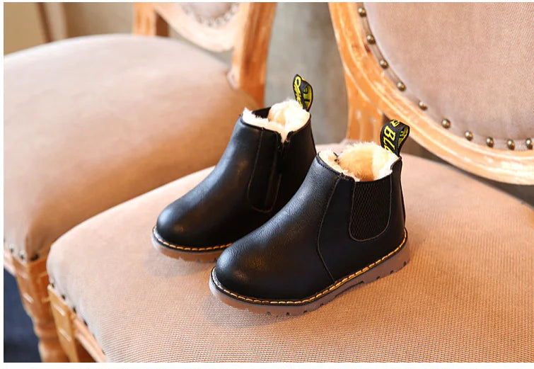 Children's Leather Short Boots for Boys and Girls
