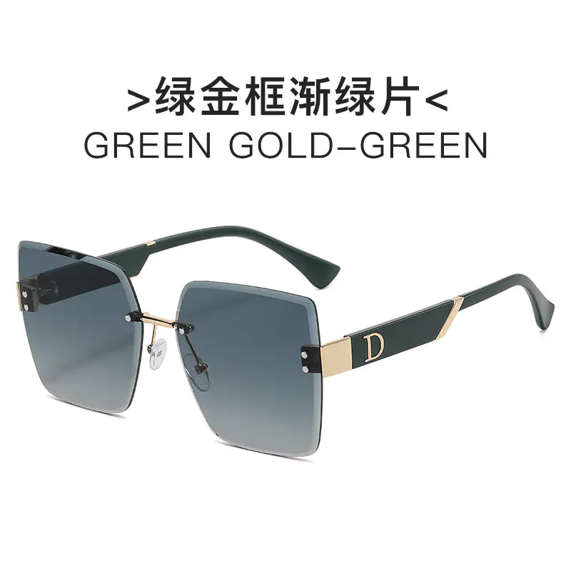 Fashionable Frameless Sunglasses for Women - Oversized