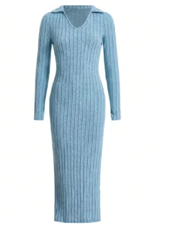 Striped Bodycon Maxi Dress (One Piece)