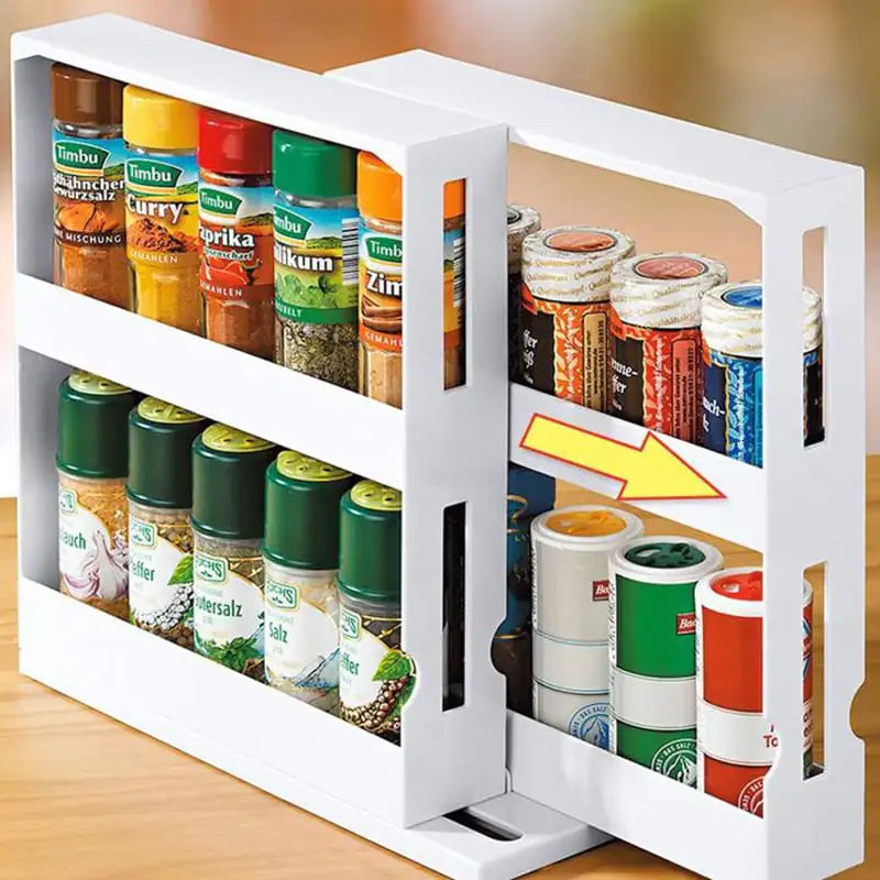 Rotating Food Storage Box and Seasoning Rack