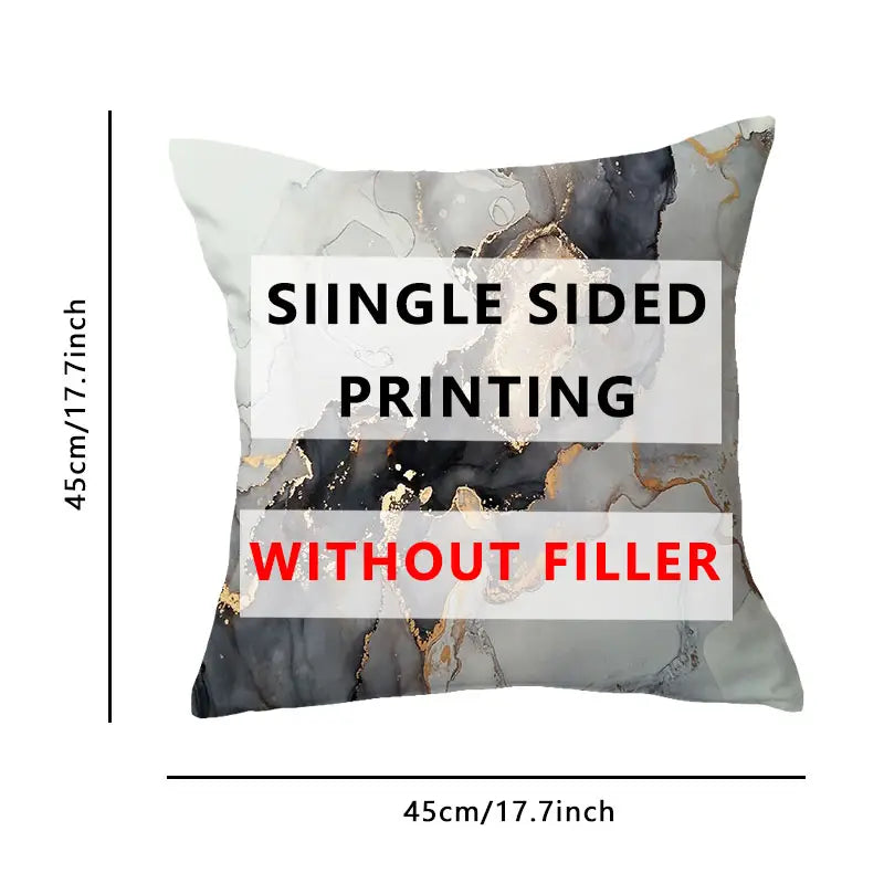 4 Printed Marble Pillow Covers for Home Decor (17.7")