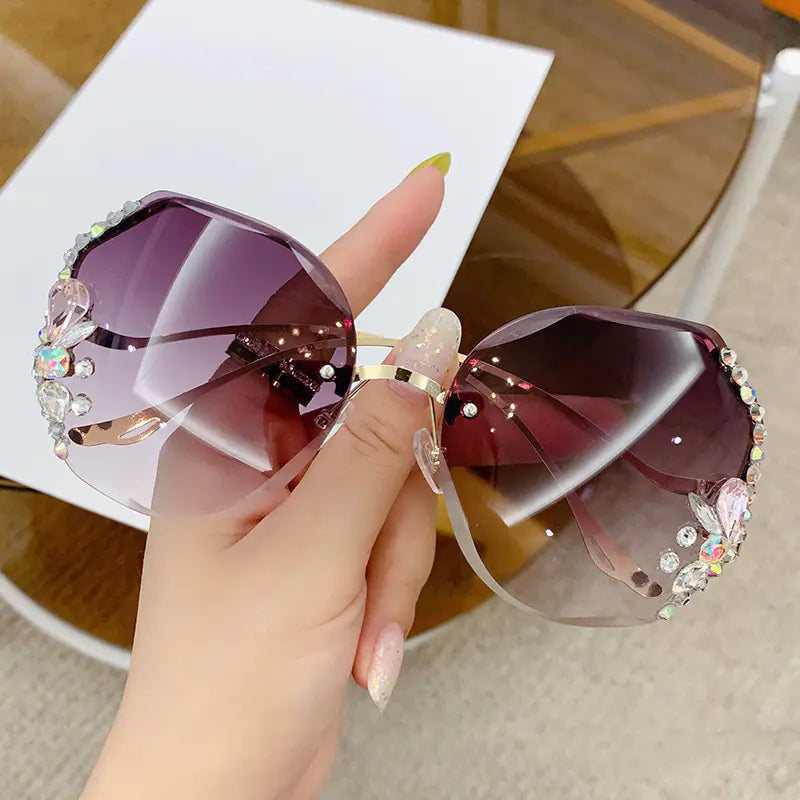 2023 Women's Rimless Diamond-Studded Sunglasses