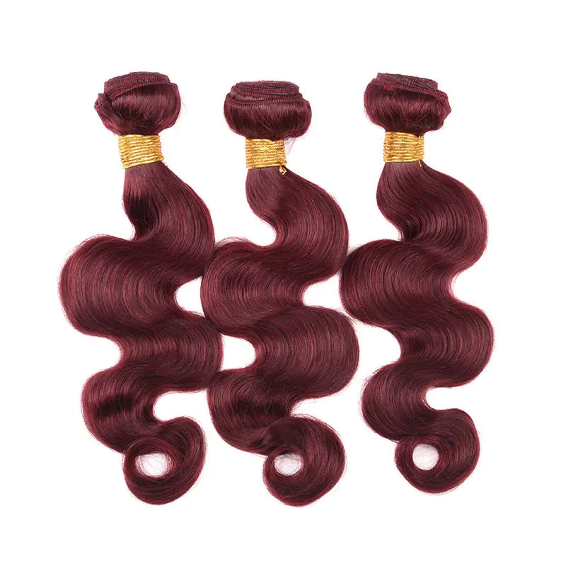 Brazilian Human Hair Body Wave 99J Wig Set