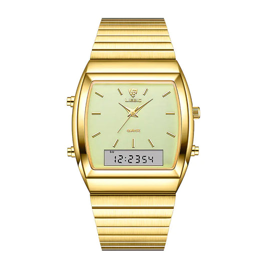 LIEBIG Square Black Dial Men's Quartz Watch Dual Display