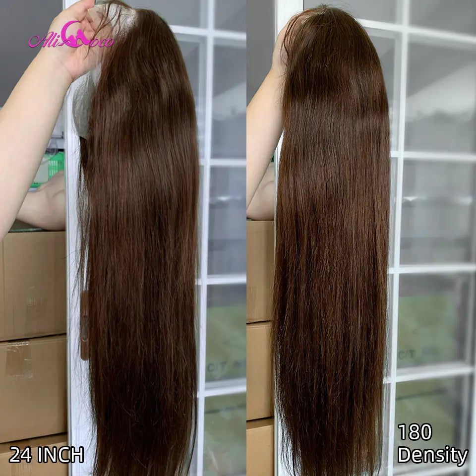 Chocolate Brown Lace Front Human Hair Wig for Women