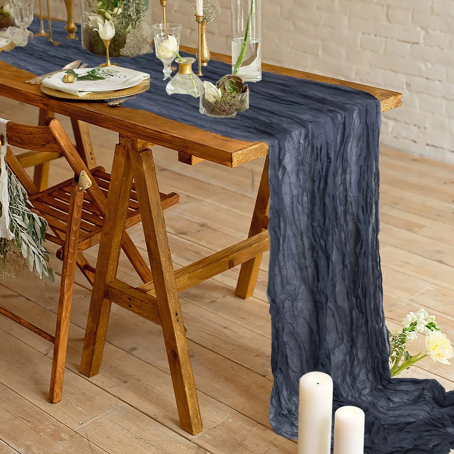 Bali Wrinkle Table Runner for Wedding Party Decor
