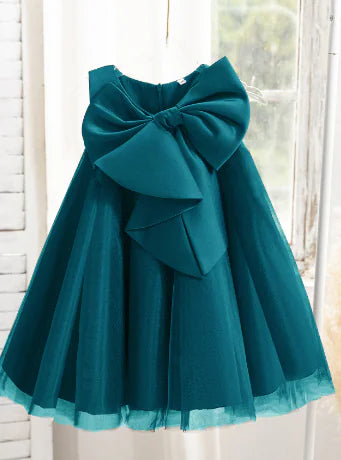 Big Bow Sleeveless Cocktail Dress for Baby Girls (One Piece)