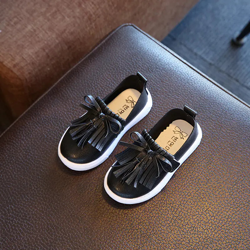 2020 Children's Soft Leather Tassel Casual Shoes