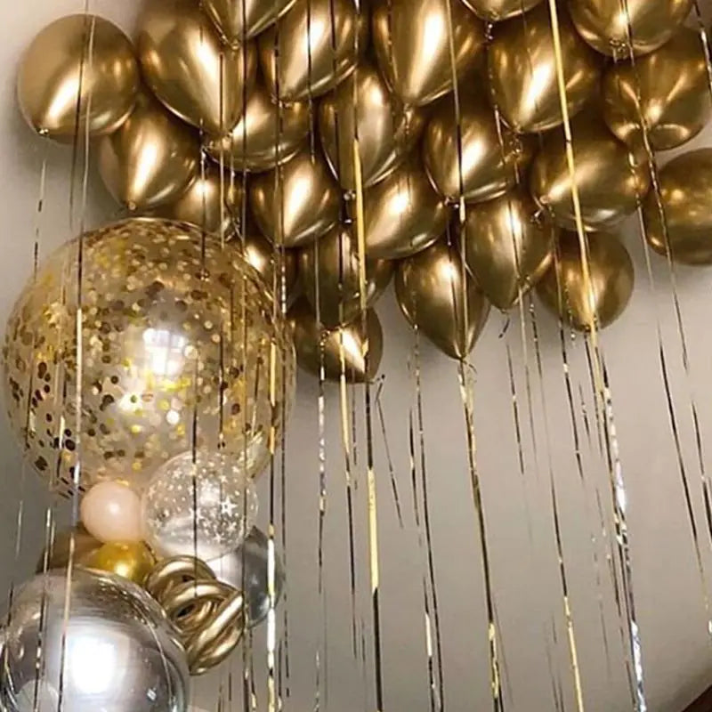 Metallic Confetti Latex Balloons 12 Inch Set for Parties