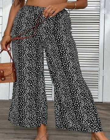 WOLFF Animal Print Wide Leg Trousers for Women (One Piece)