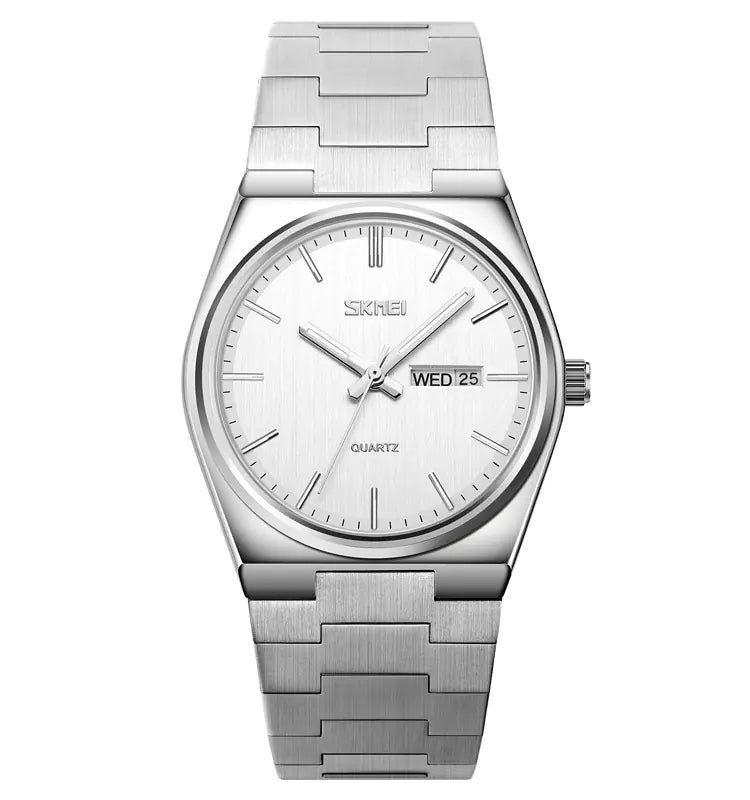 Stylish Men's Steel Band Quartz Watch with Calendar