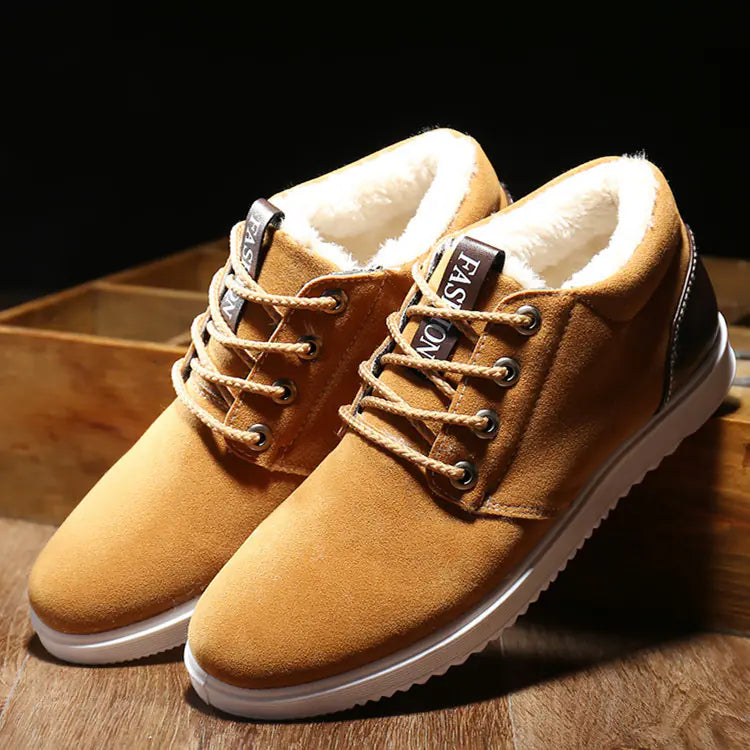 Men's Winter Thickened Plush Ankle Boots for Casual Wear