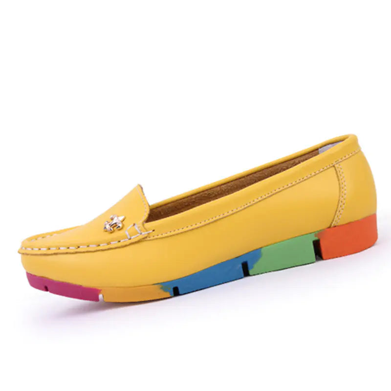 Women's Comfort Flat Loafers - Genuine Leather Shoes