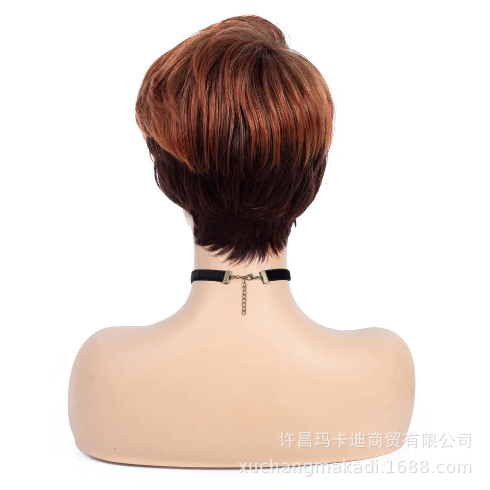 Brown Red Wavy Short Wig for Women - Stylish Look