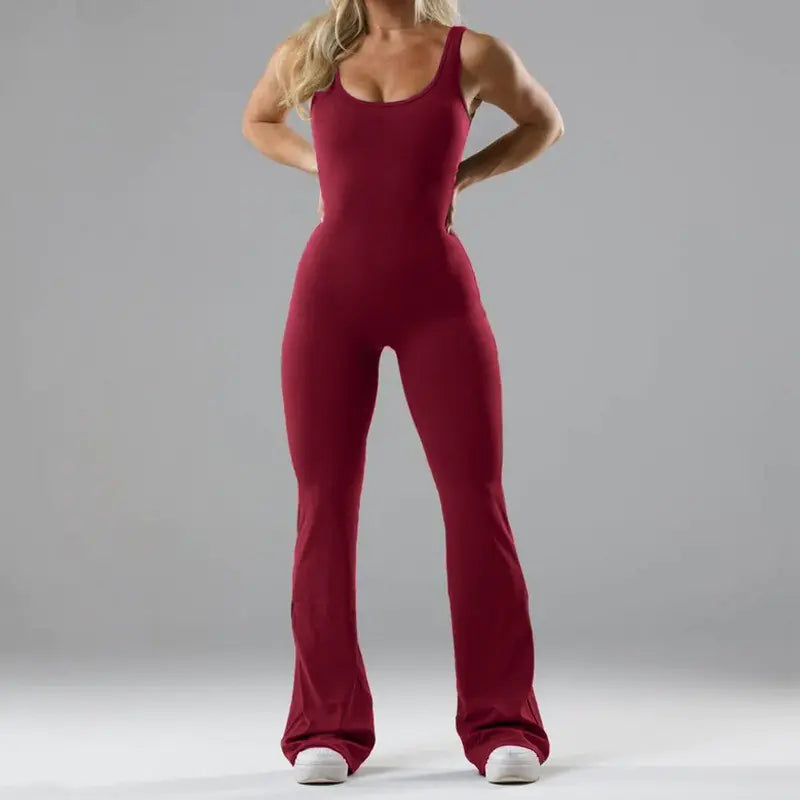 Besiona V-Back Jumpsuit with Built-in Pads (One Piece)
