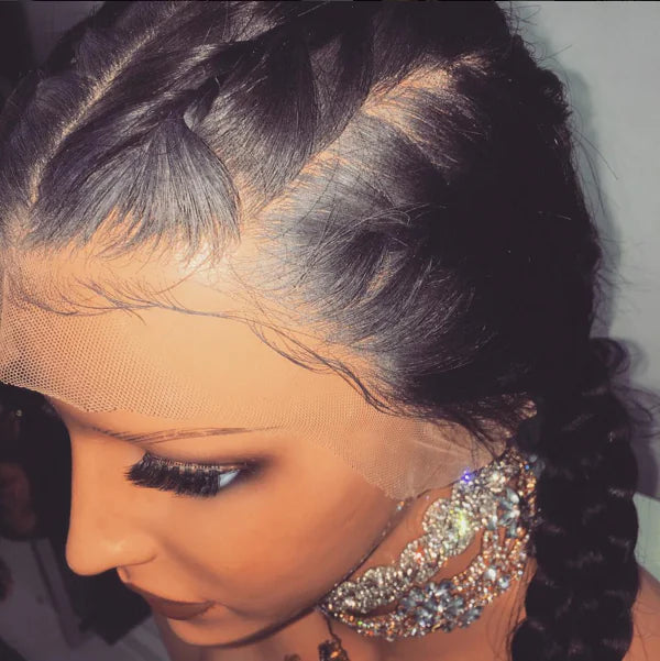 Long Braided Wig with Front Lace - Popular Style