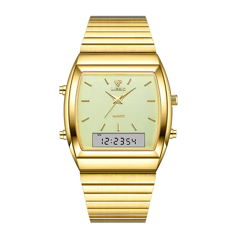 LIEBIG Square Black Dial Men's Quartz Watch Dual Display