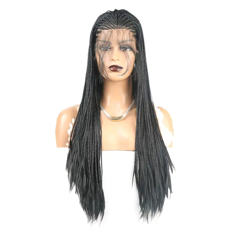 Synthetic Fiber Wig Head Cover with Braid Front Lace